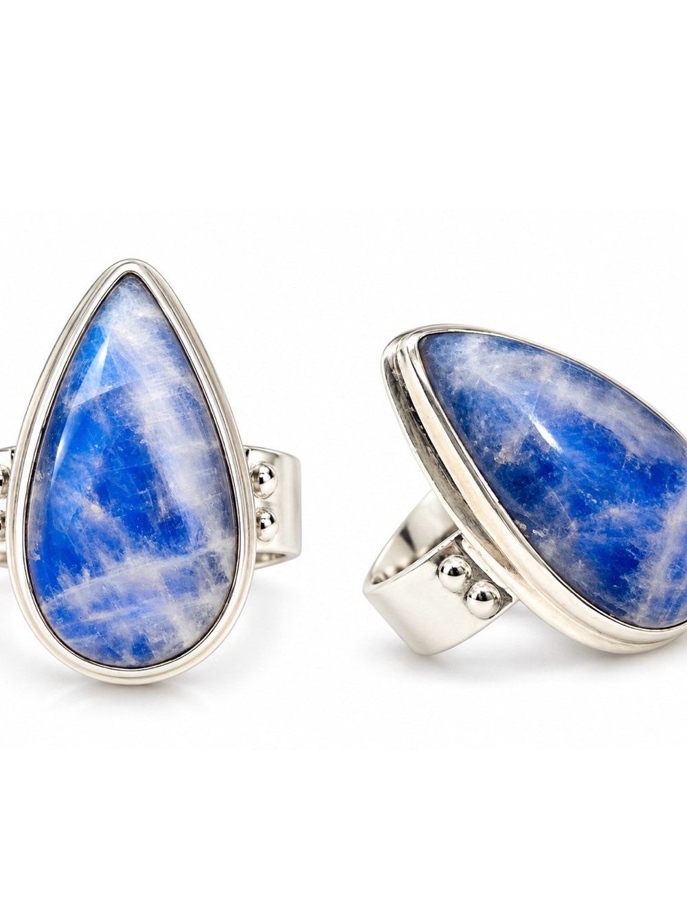 Size 8 teardrop moonstone ring silver 925